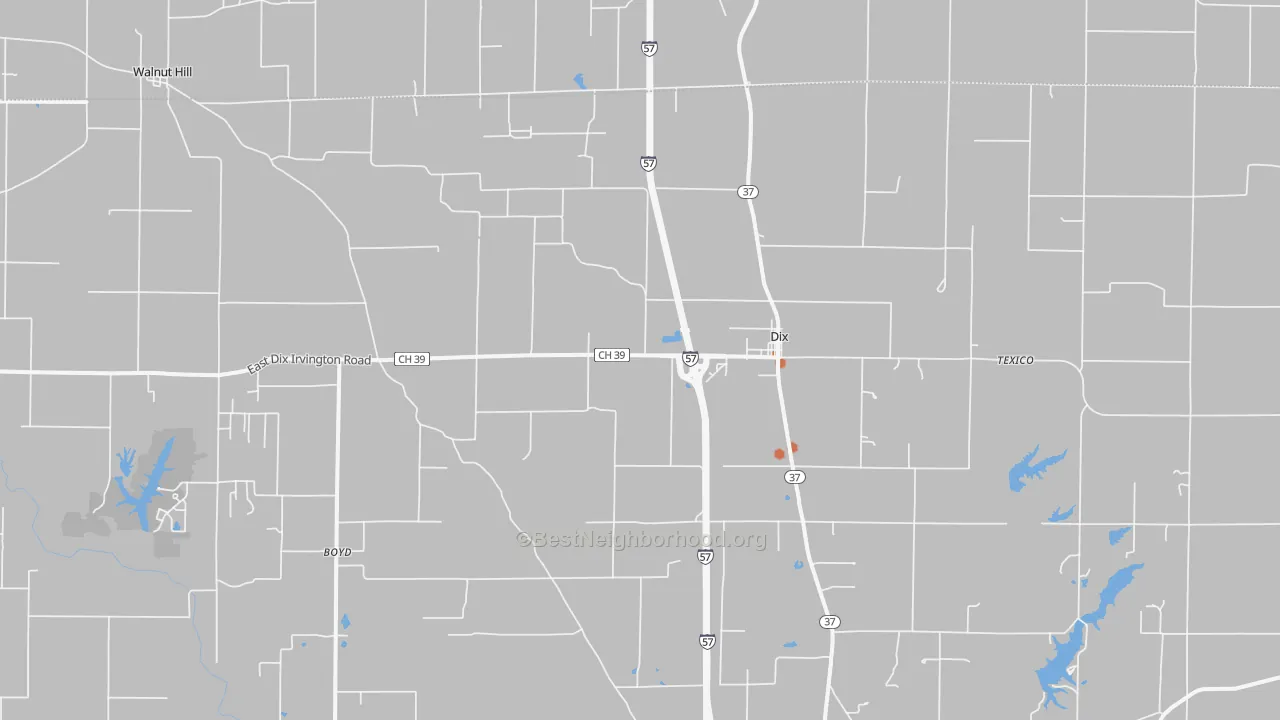 Bike Grade map of Dix, IL