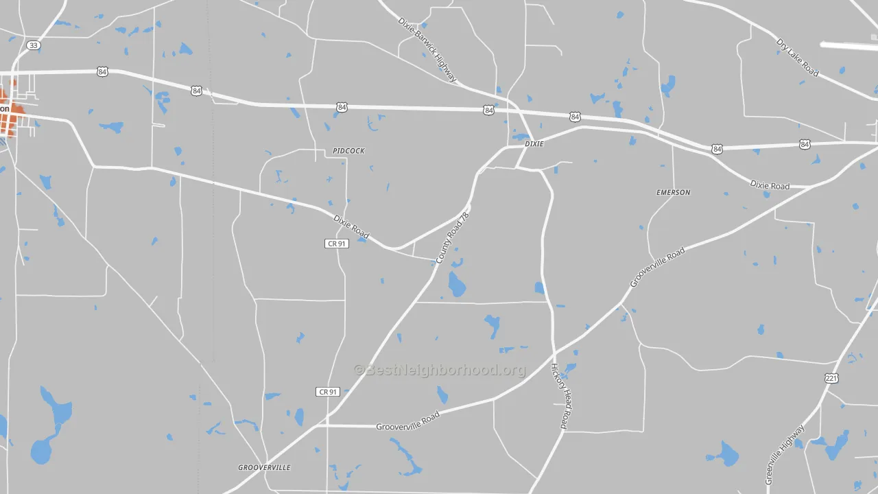 Bike Grade map of Dixie, GA