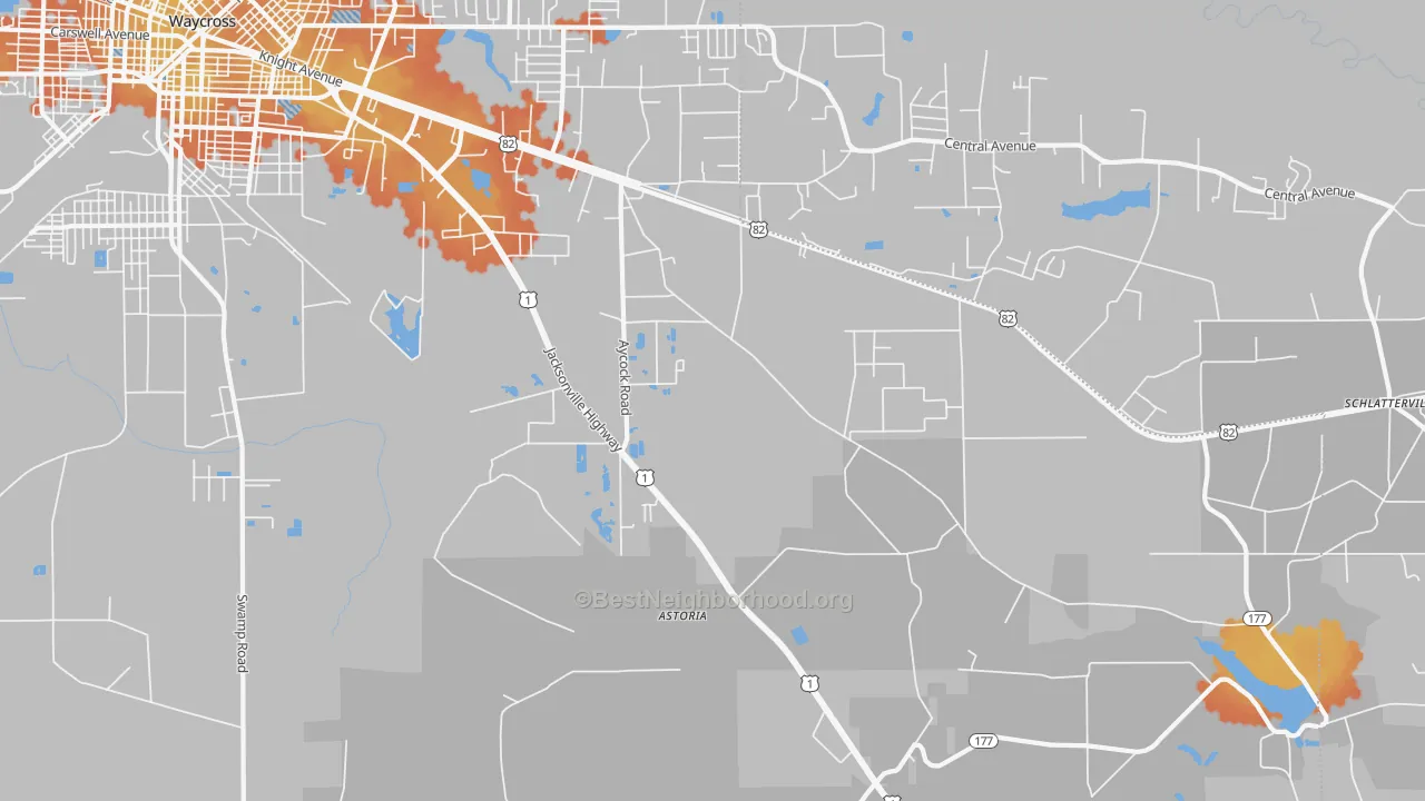 Bike Grade map of Dixie Union, GA