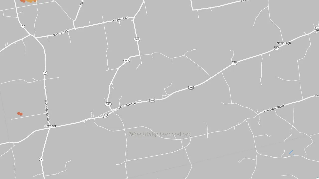 Bike Grade map of Dixmont, ME