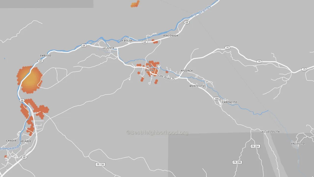 Bike Grade map of Dixon, NM