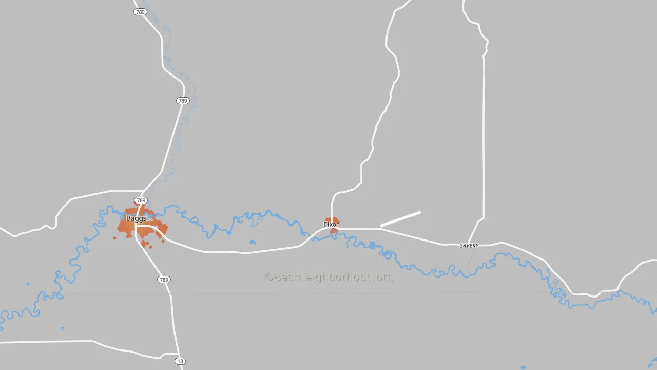 Bike Grade map of Dixon, WY