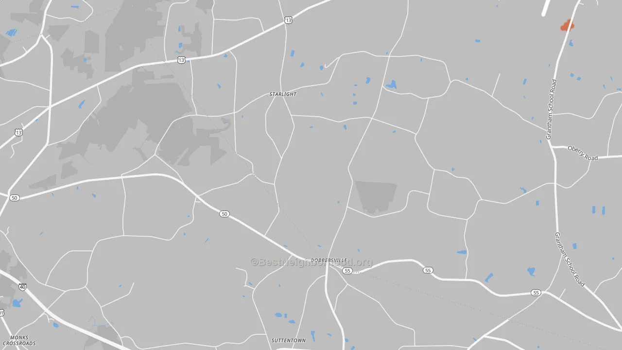 Bike Grade map of Dobbersville, NC