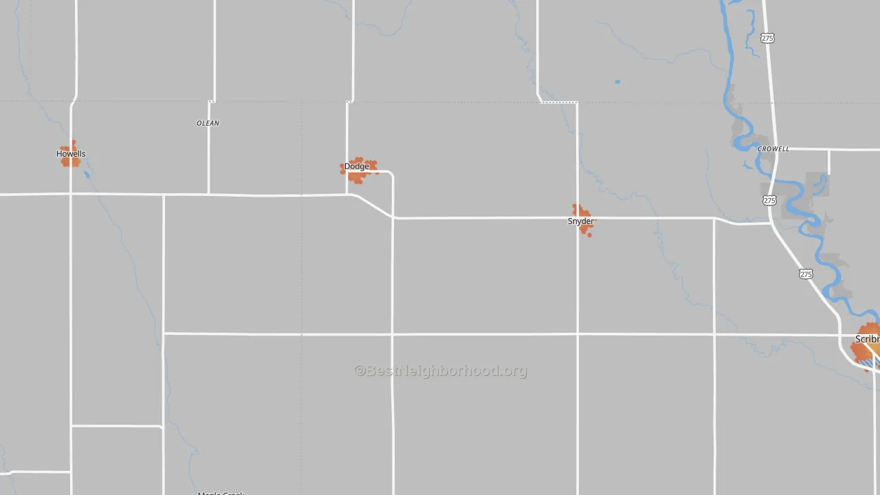 Bike Grade map of Dodge, NE