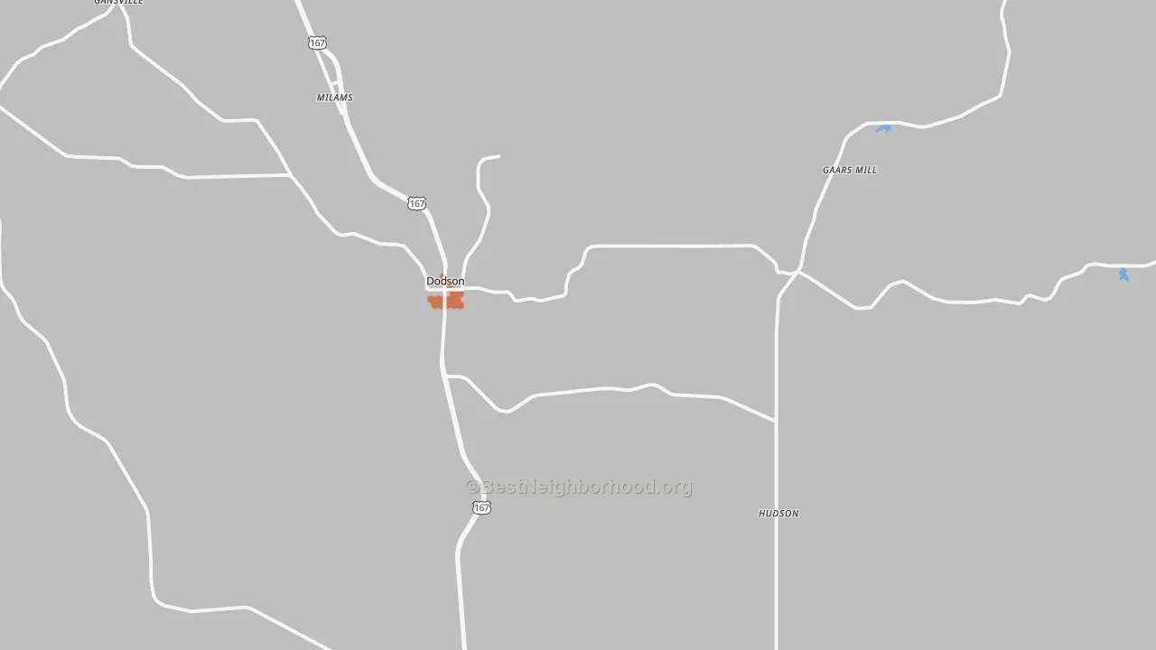 Bike Grade map of Dodson, LA
