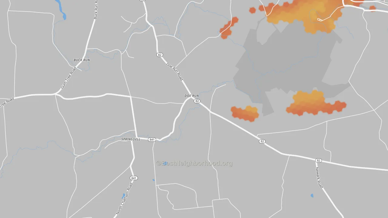 Bike Grade map of Doe Run, PA
