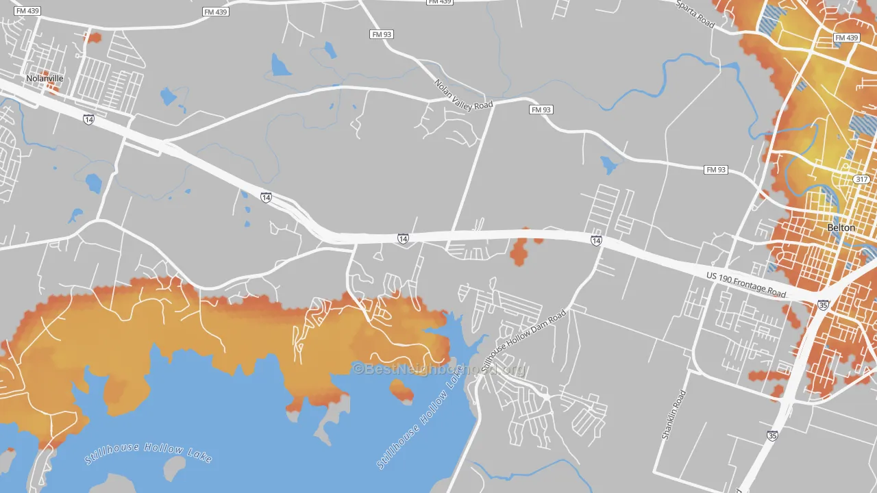 Bike Grade map of Dog Ridge, TX