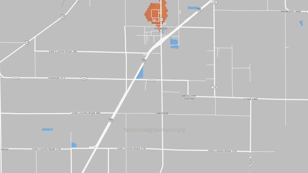 Bike Grade map of Dogwood, AR