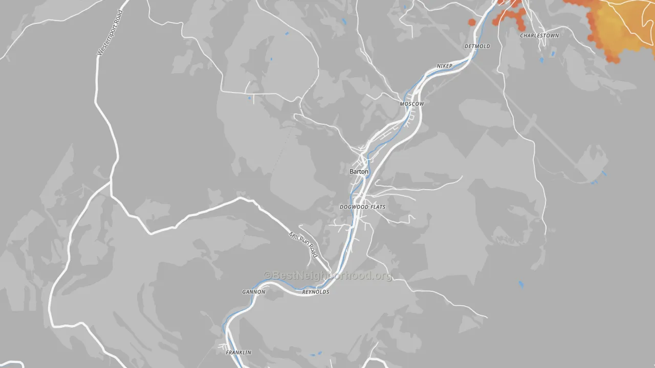 Bike Grade map of Dogwood Flats, MD