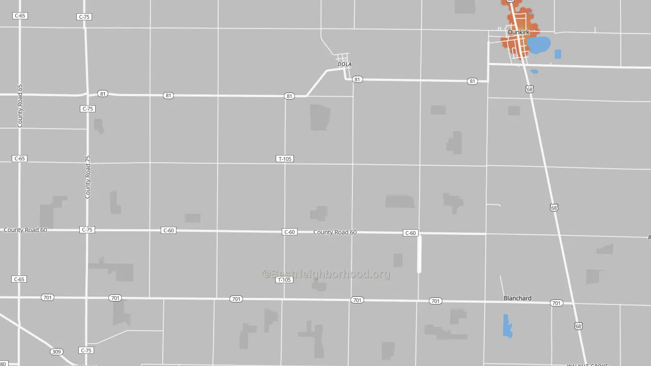 Bike Grade map of Dola, OH