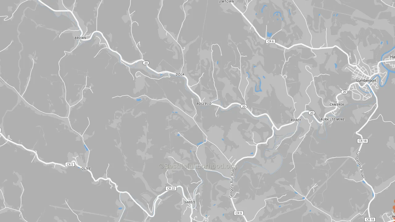 Bike Grade map of Dola, WV