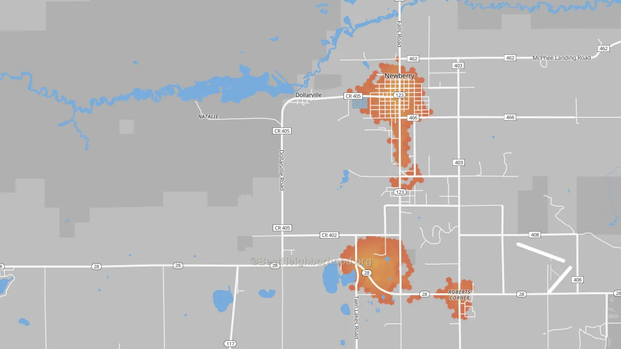 Bike Grade map of Dollarville, MI