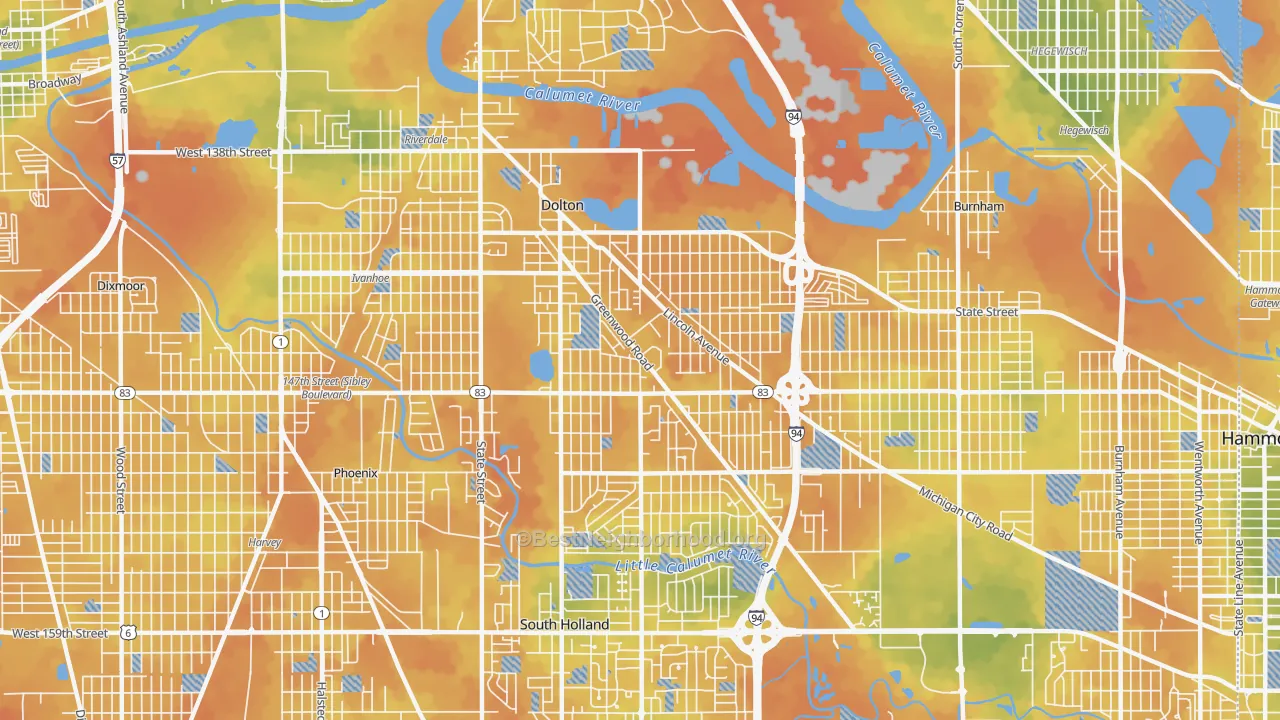 Bike Grade map of Dolton, IL