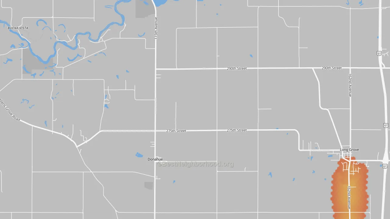 Bike Grade map of Donahue, IA