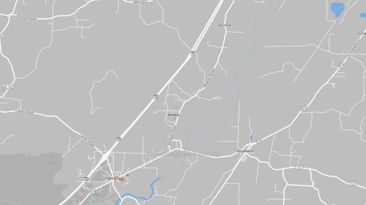 Bike Grade map of Donaldson, AR