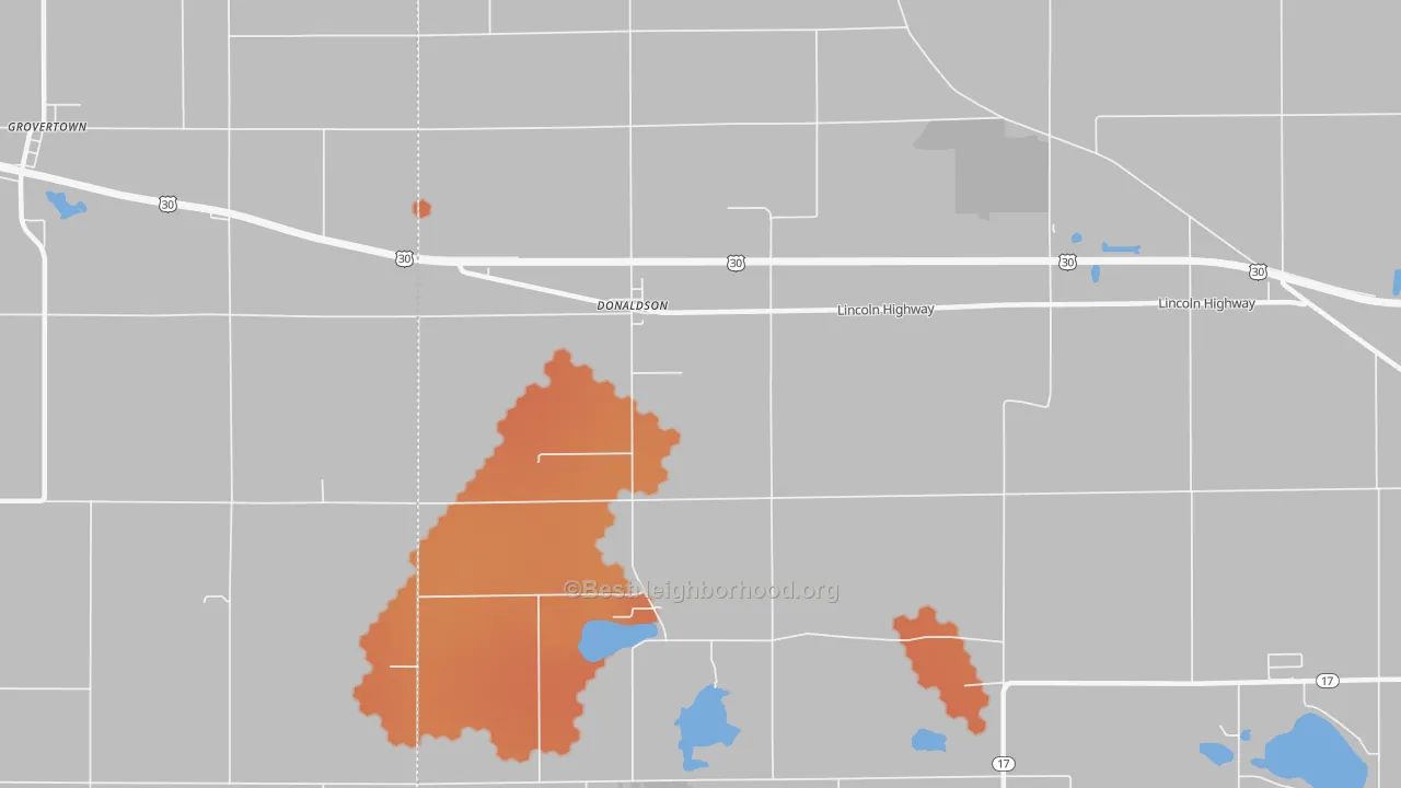 Bike Grade map of Donaldson, IN