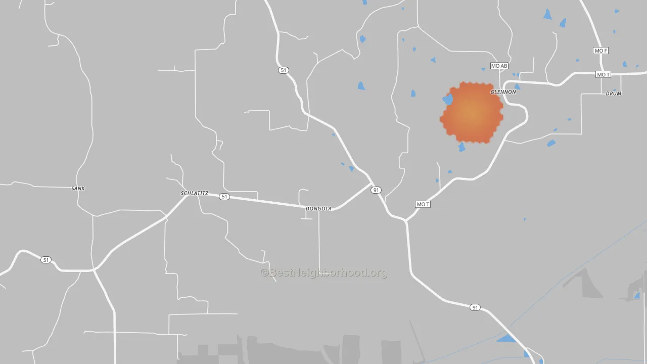 Bike Grade map of Dongola, MO