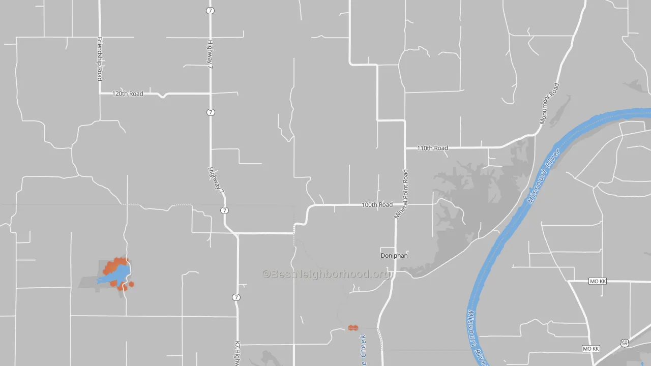 Bike Grade map of Doniphan, KS