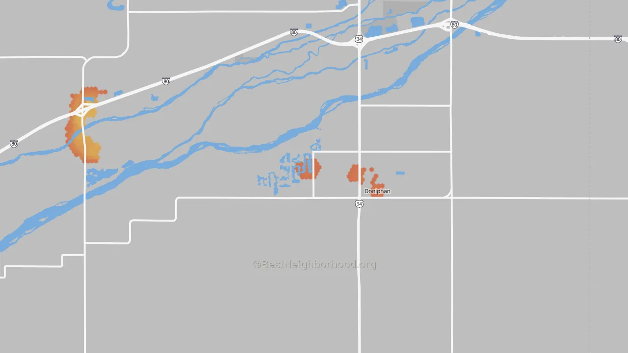 Bike Grade map of Doniphan, NE