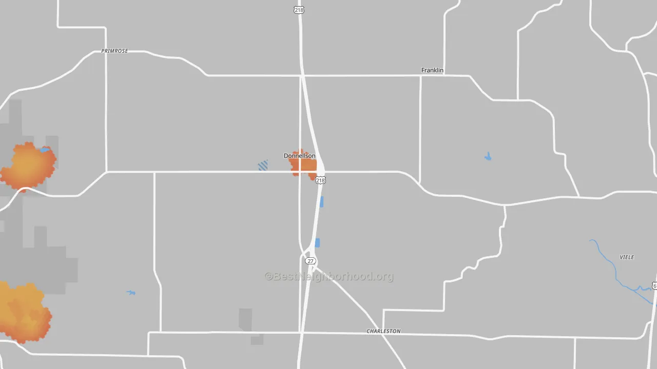 Bike Grade map of Donnellson, IA