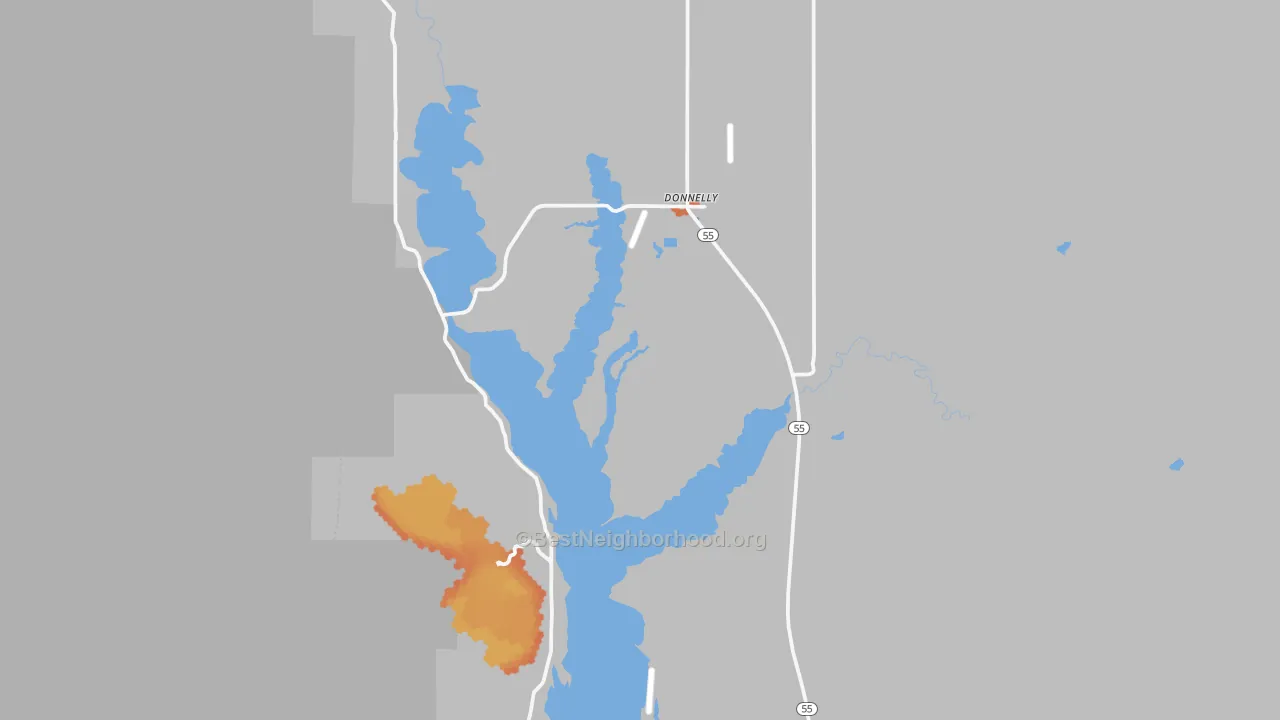 Bike Grade map of Donnelly, ID