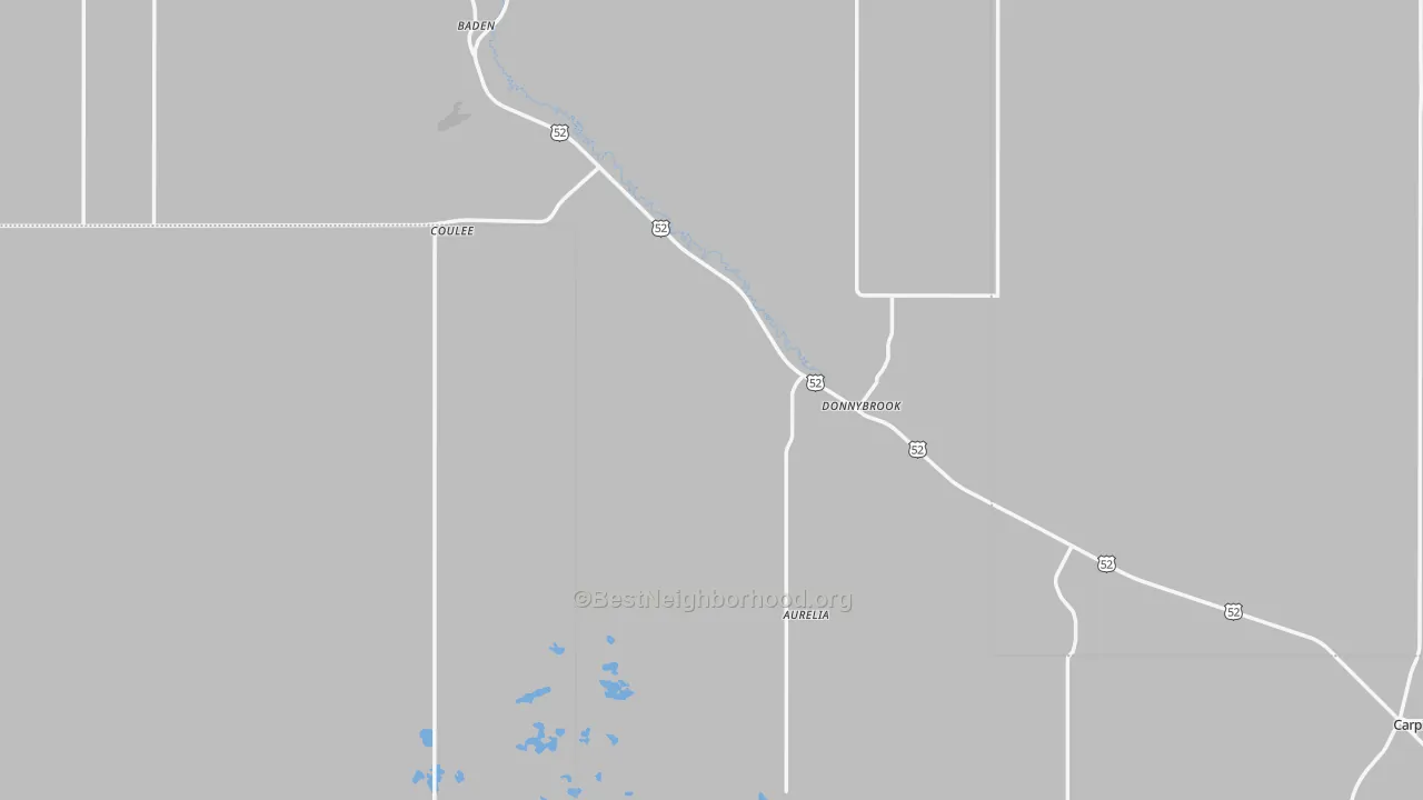 Bike Grade map of Donnybrook, ND