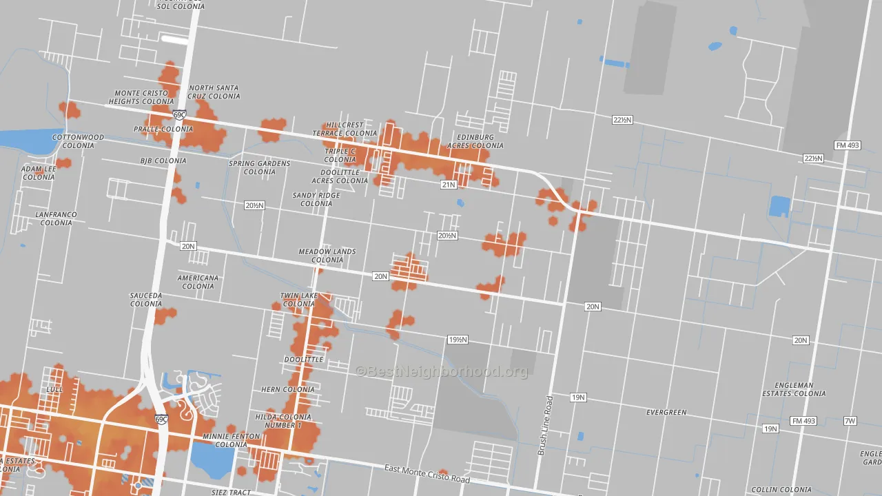 Bike Grade map of Doolittle, TX