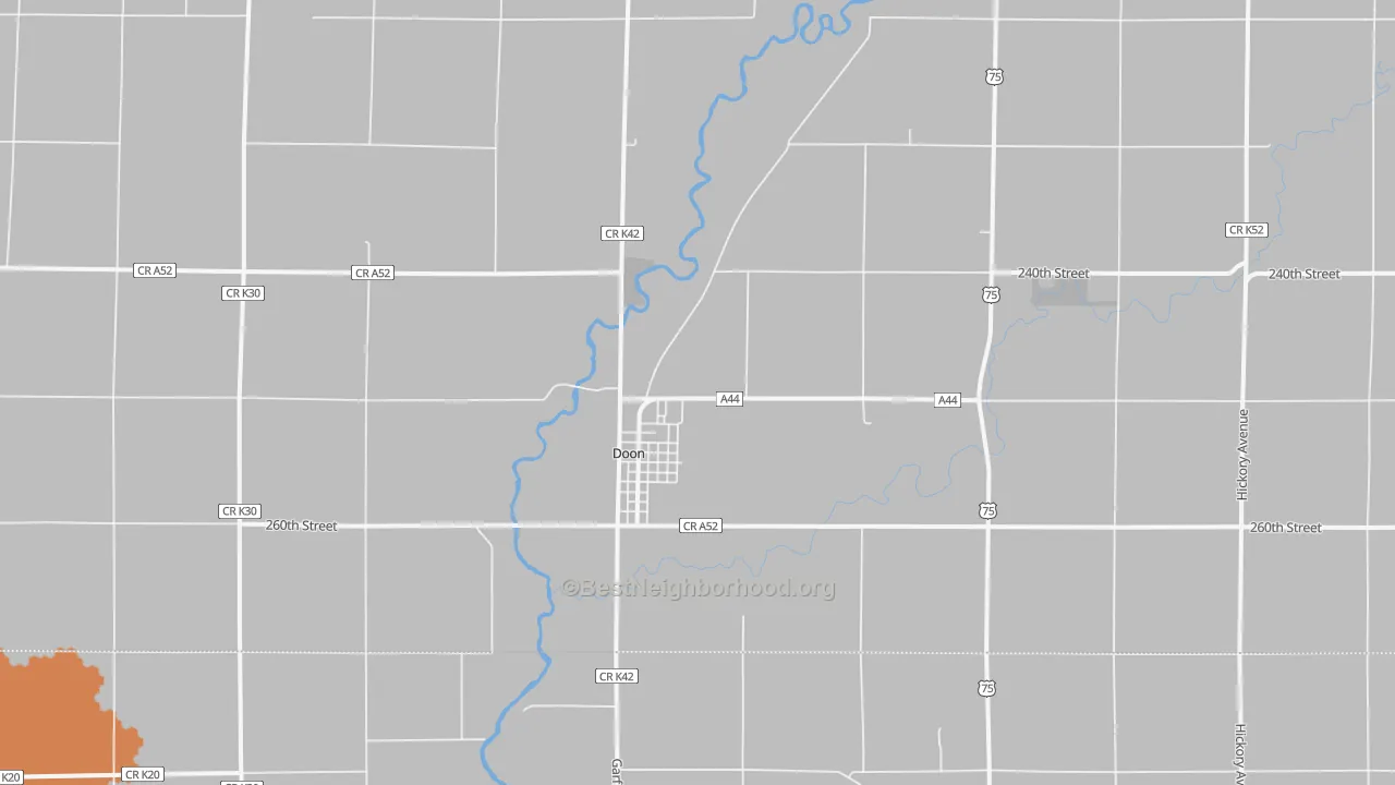 Bike Grade map of Doon, IA
