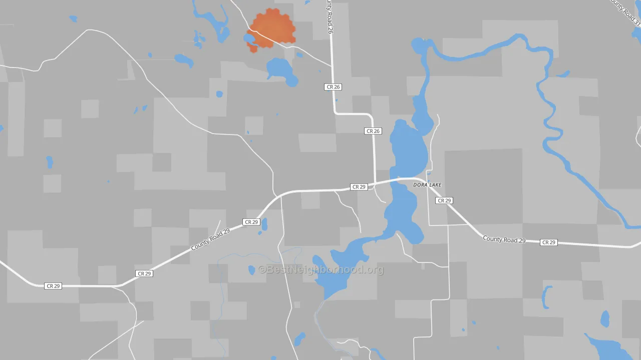 Bike Grade map of Dora Lake, MN