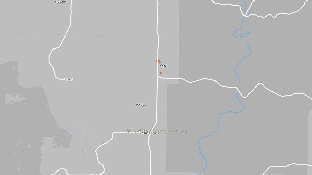 Bike Grade map of Dora, MO
