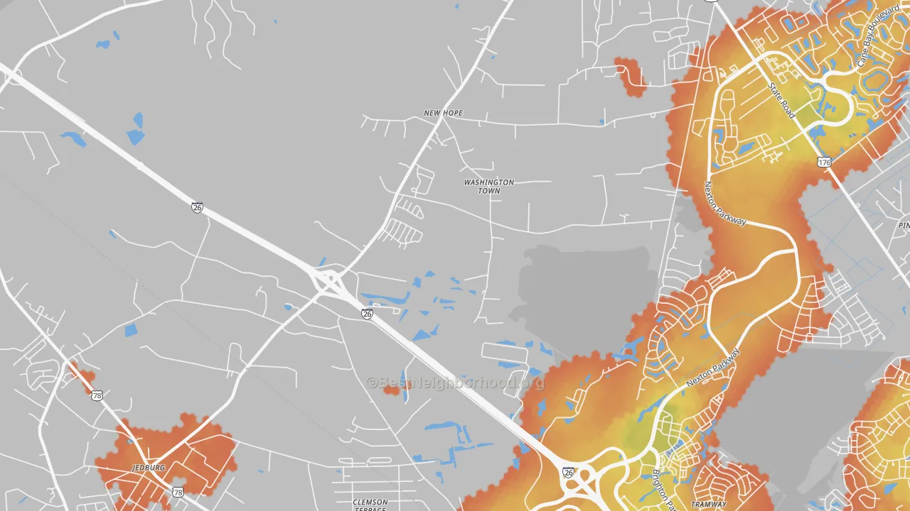Bike Grade map of Dorchester Estates, SC