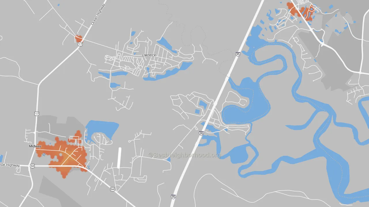 Bike Grade map of Dorchester, GA