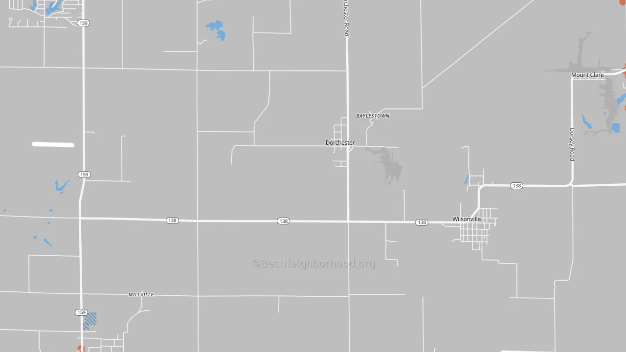 Bike Grade map of Dorchester, IL