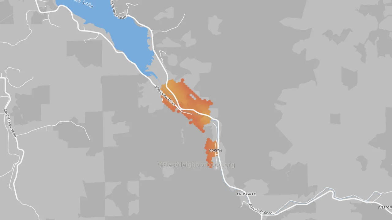 Bike Grade map of Dorena, OR