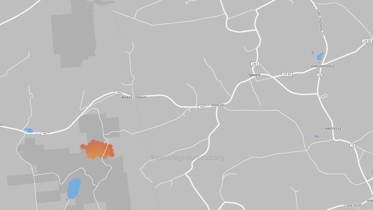 Bike Grade map of Dorloo, NY