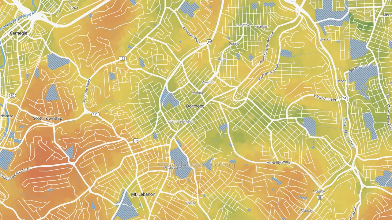 Bike Grade map of Dormont, PA