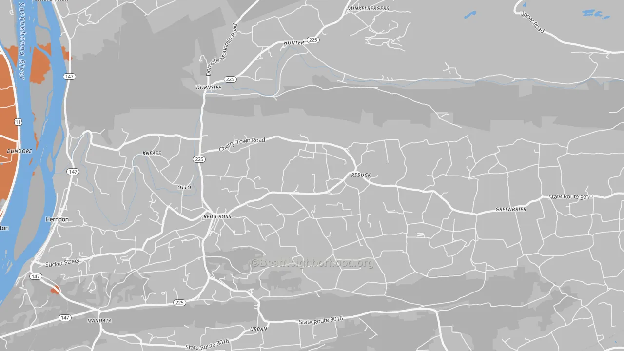 Bike Grade map of Dornsife, PA