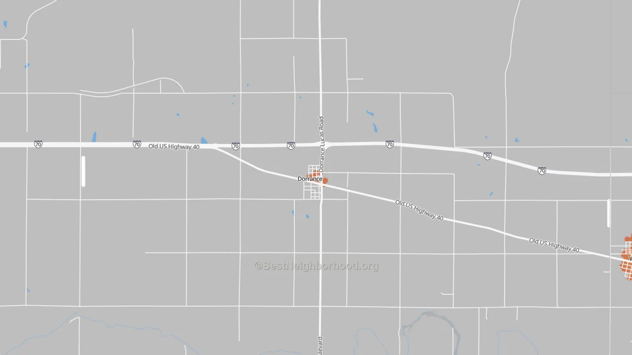 Bike Grade map of Dorrance, KS