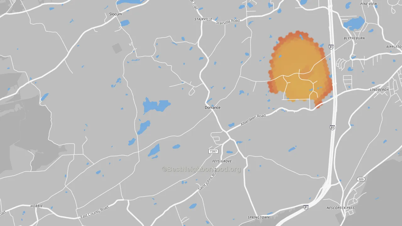 Bike Grade map of Dorrance, PA