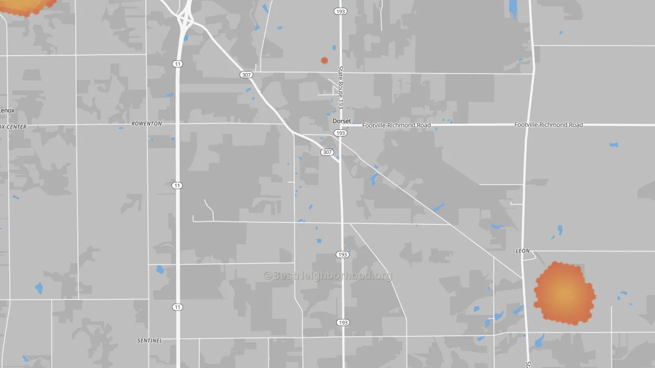 Bike Grade map of Dorset, OH