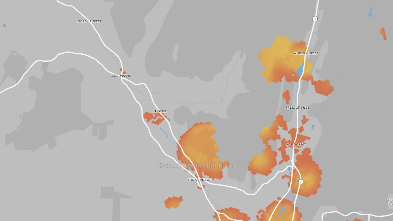 Bike Grade map of Dorset, VT