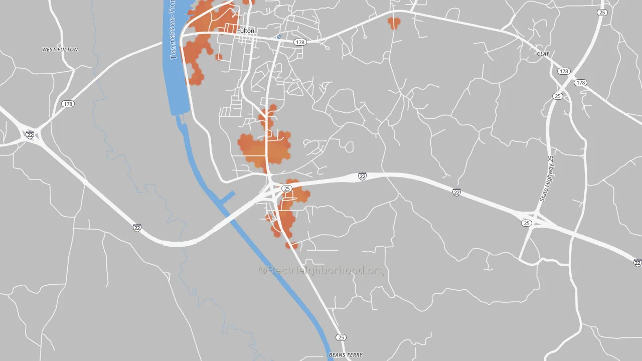 Bike Grade map of Dorsey, MS