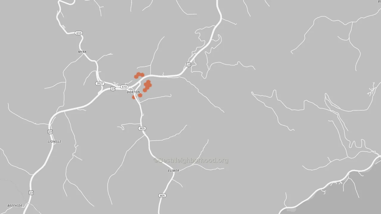 Bike Grade map of Dorton, KY