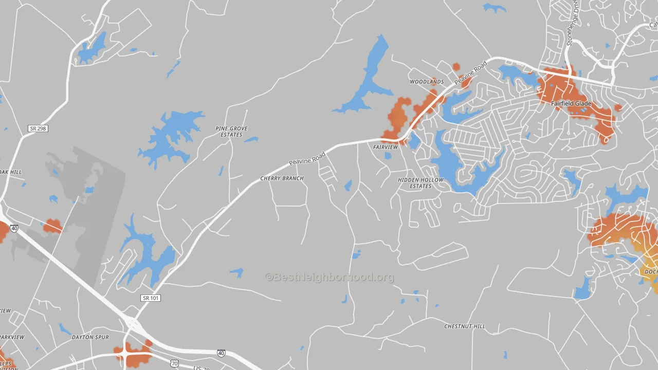 Bike Grade map of Dorton, TN