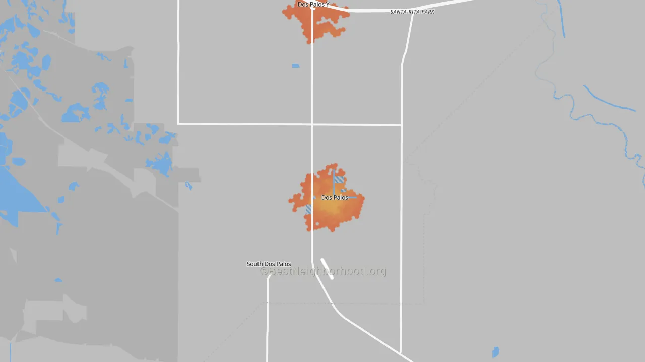 Bike Grade map of Dos Palos, CA