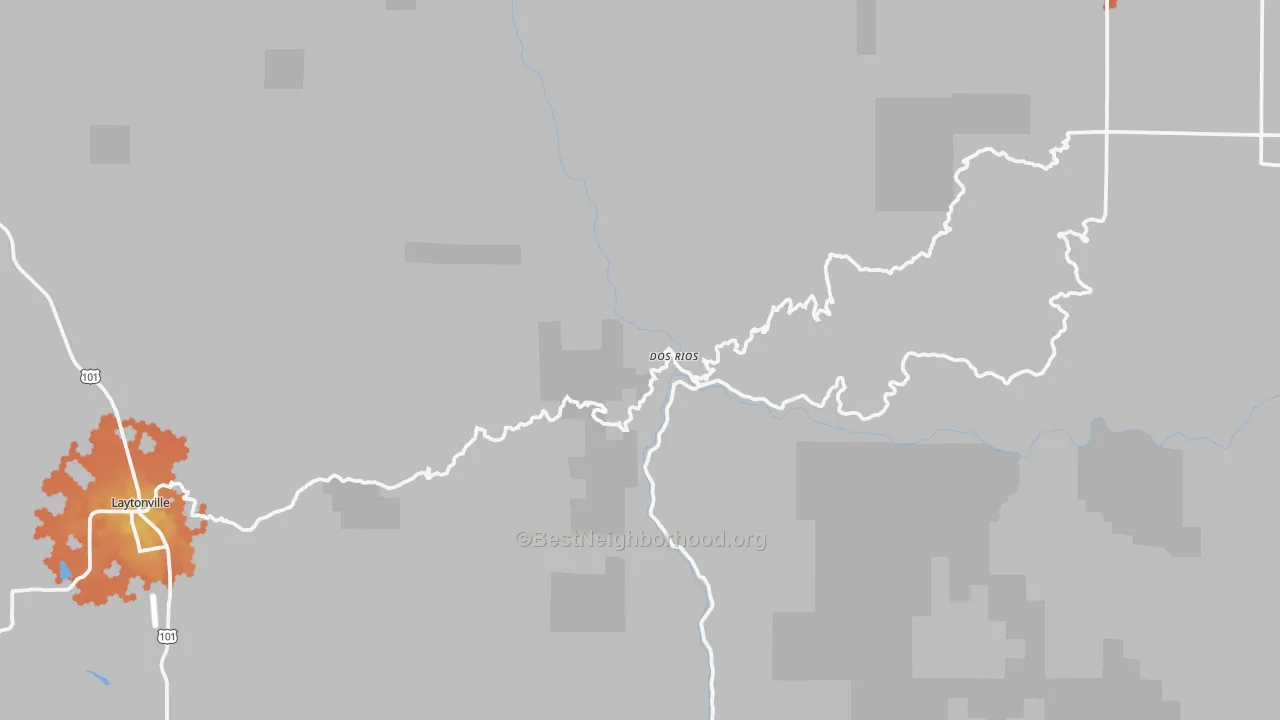 Bike Grade map of Dos Rios, CA