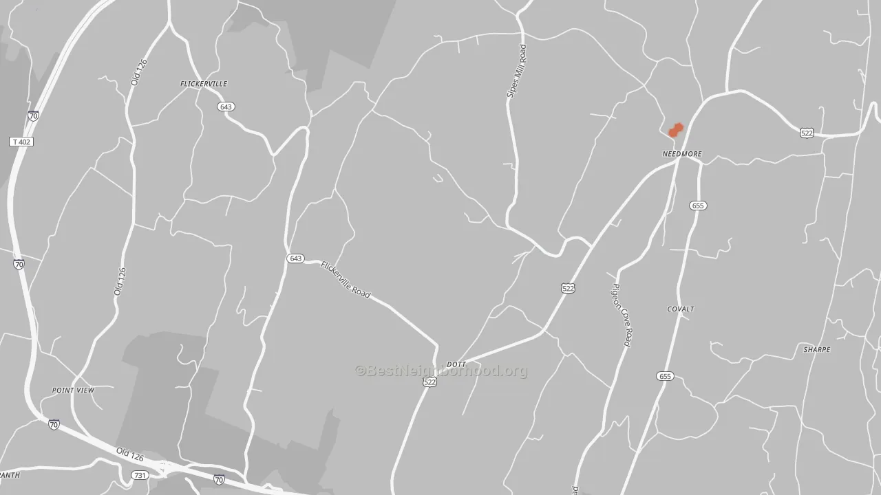 Bike Grade map of Dott, PA