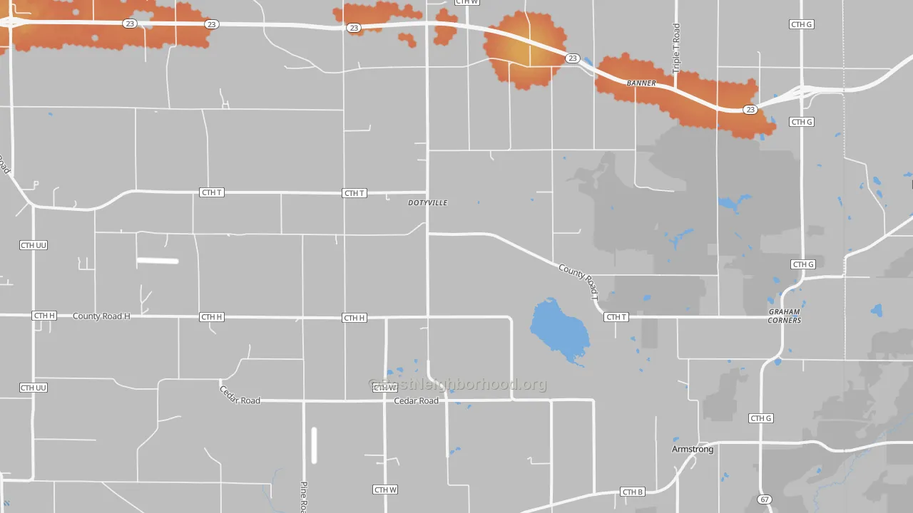 Bike Grade map of Dotyville, WI
