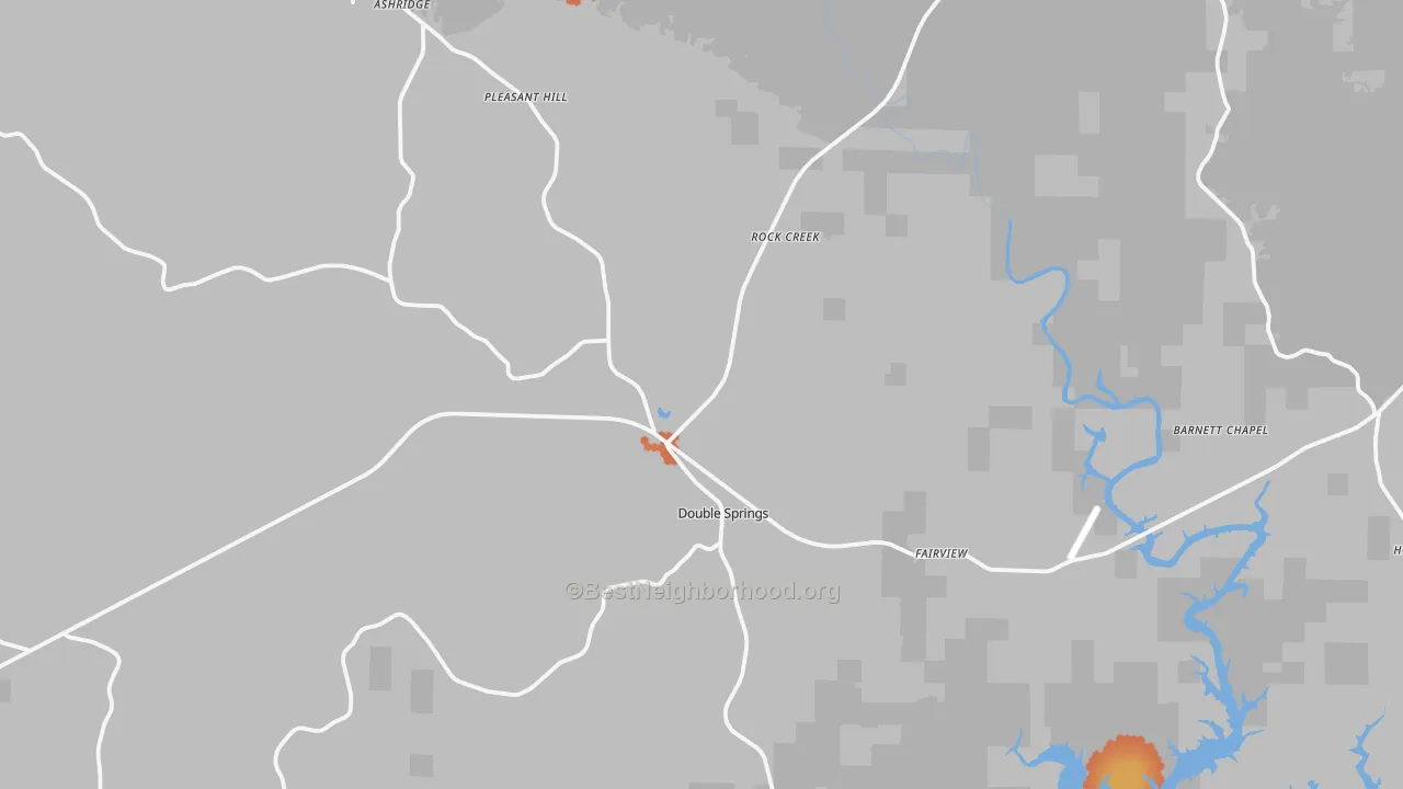 Bike Grade map of Double Springs, AL