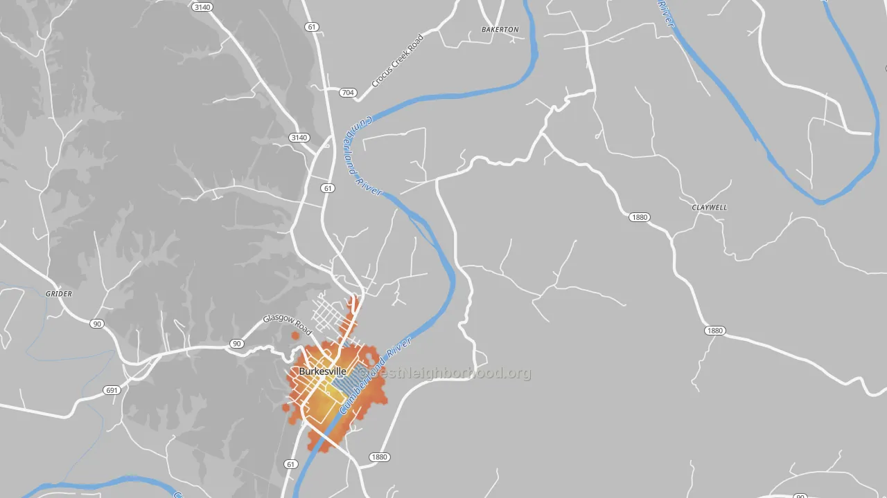 Bike Grade map of Dougan Town, KY